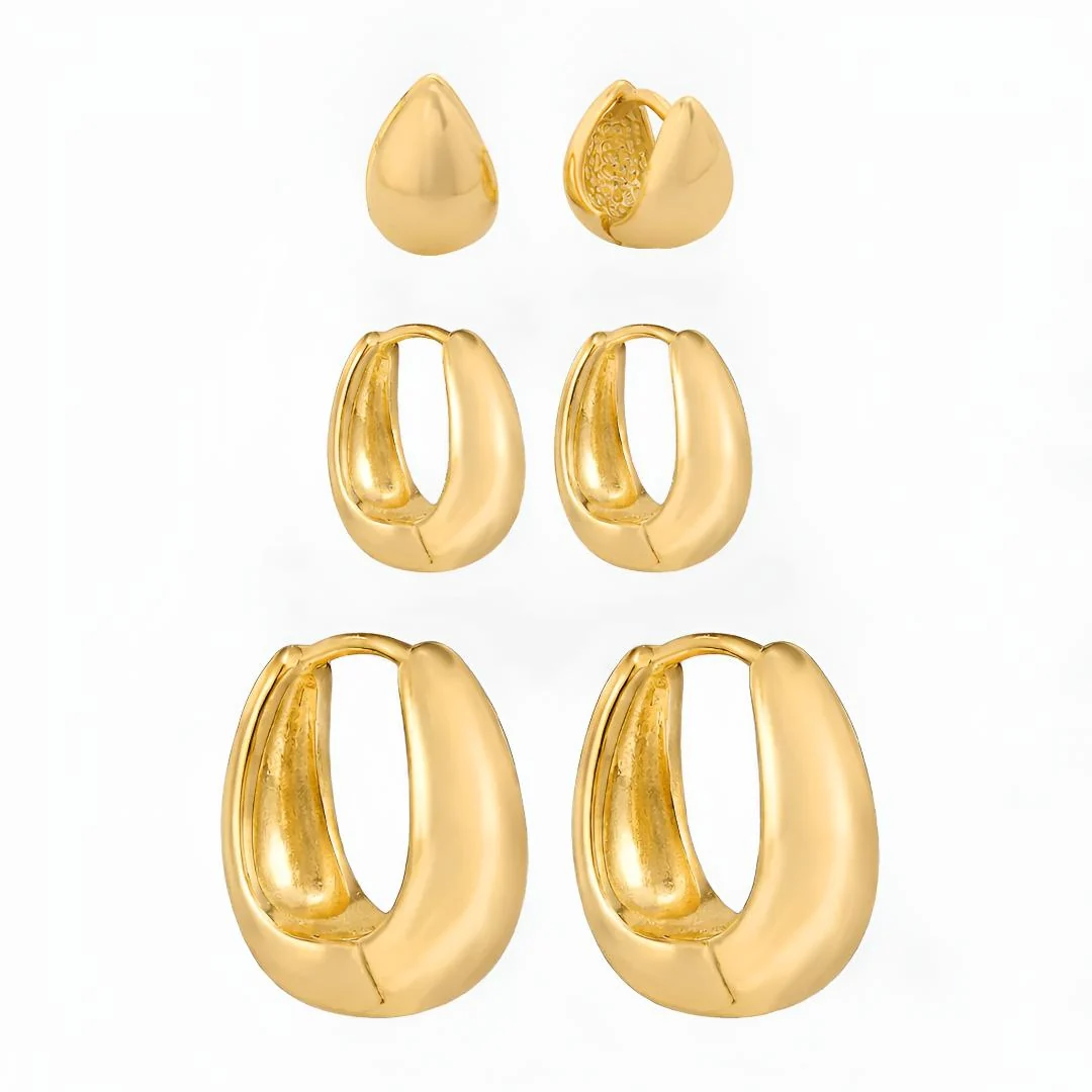 Hoop Earrings Dome Huggie Classic Non Tarnish Jewelry